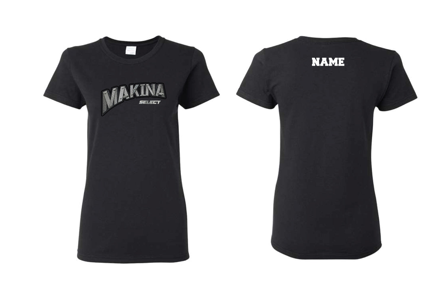 Makina Select Baseball Cotton Women's Crew Neck Tee - Black