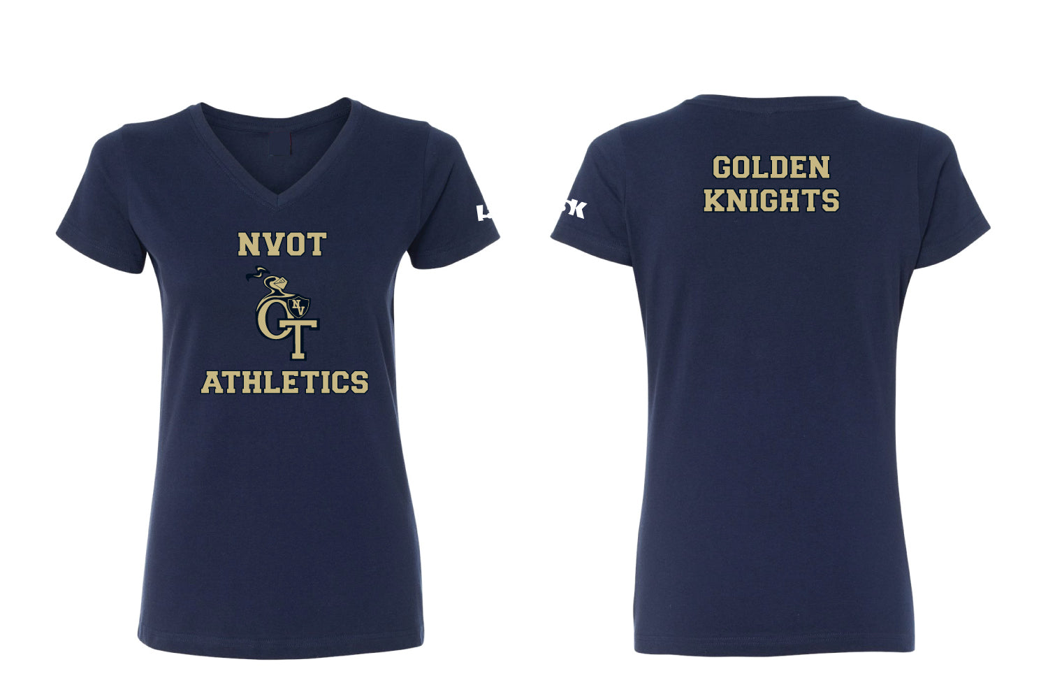 NVOT Athletics Cotton Women's V-Neck Tee - Navy
