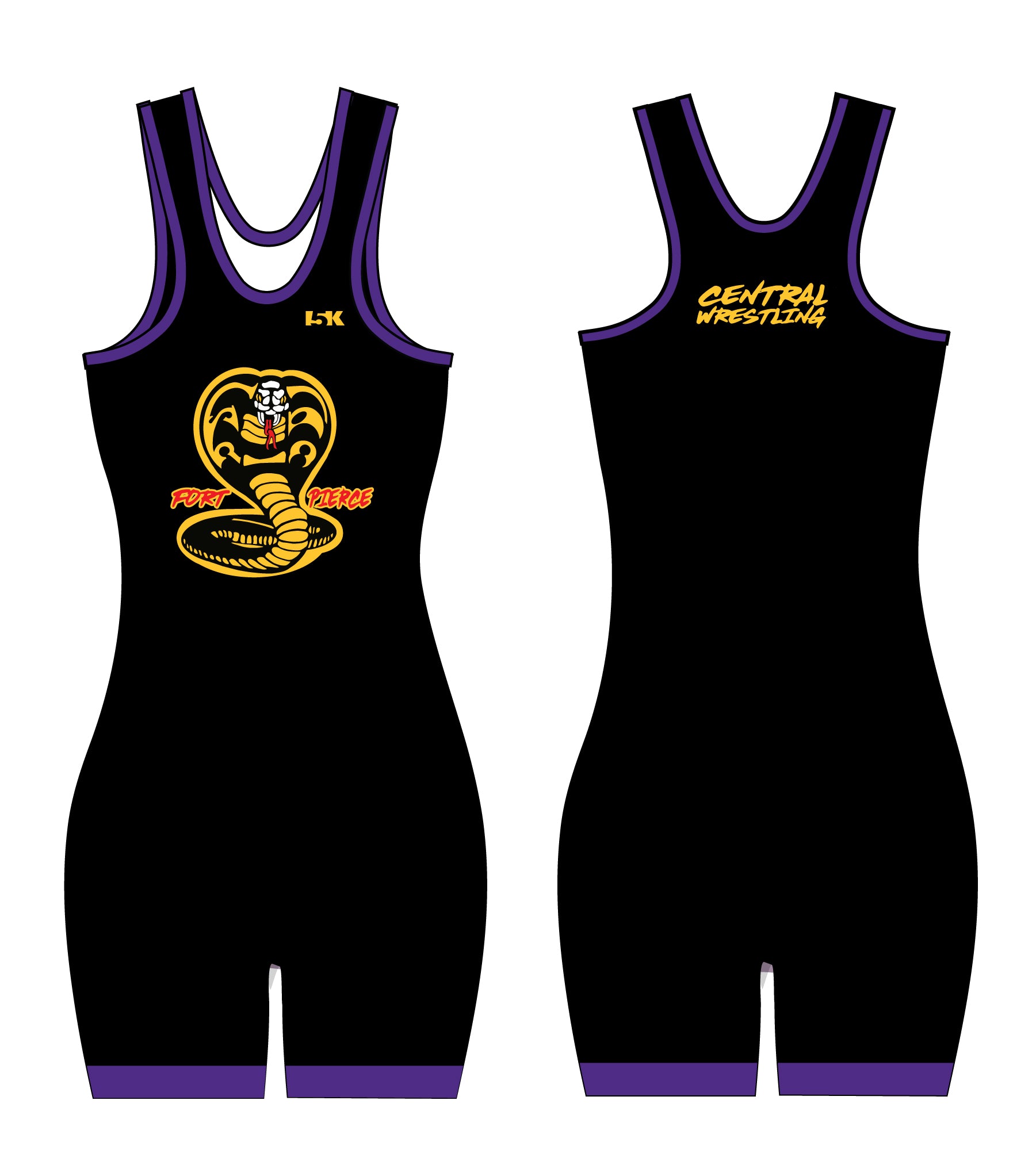 Fort Pierce Cobras Wrestling Sublimated Women's Singlet - Design 3