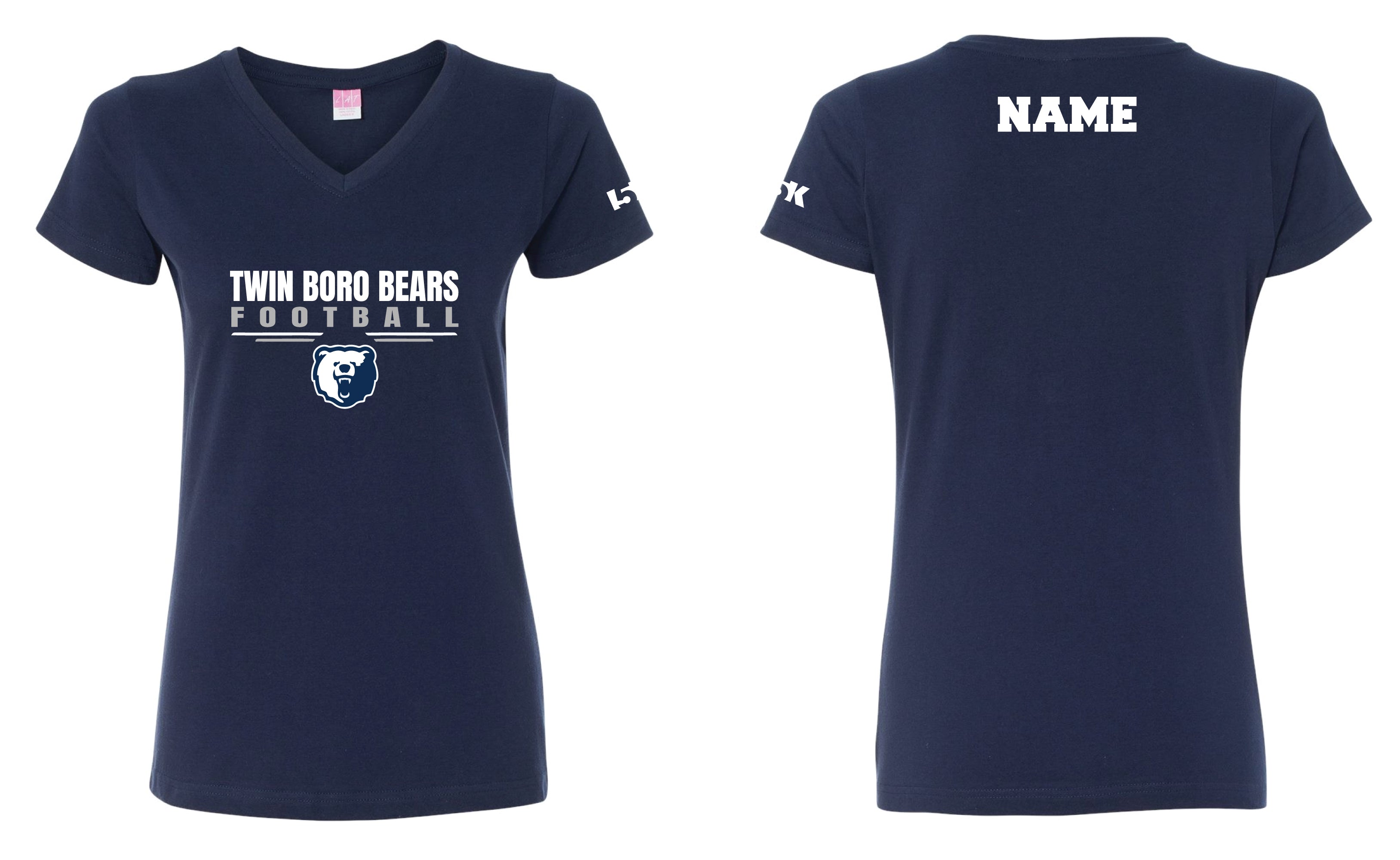 Twin Boro Football Cotton Women's Crew Neck Tee - Navy