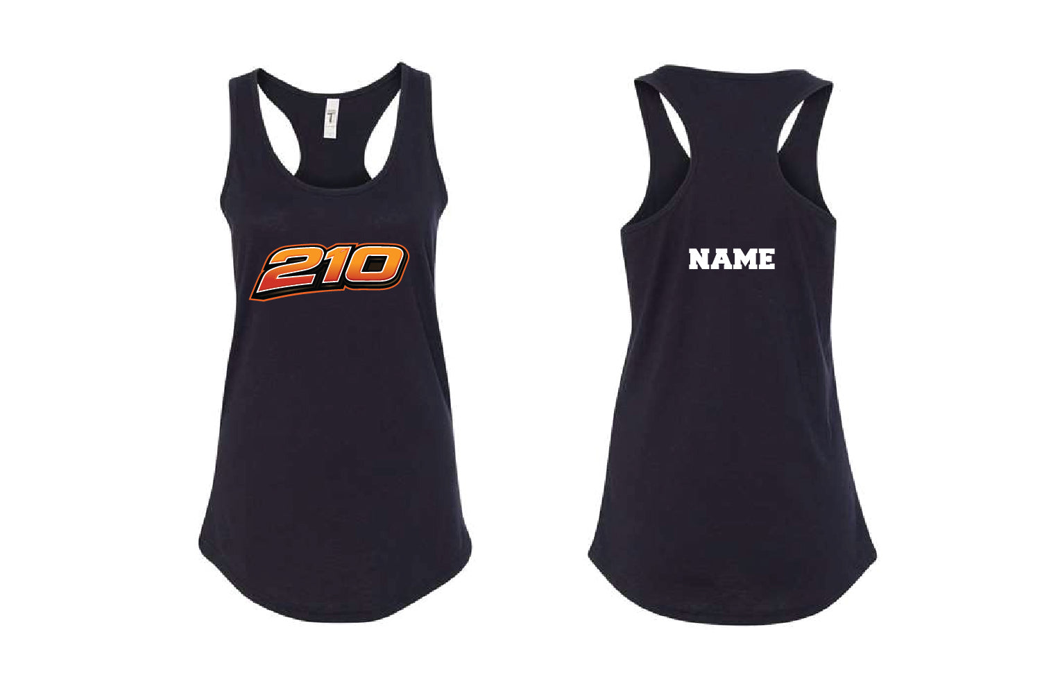 210 Baseball Women's Cotton Racerback Tank Top - Black