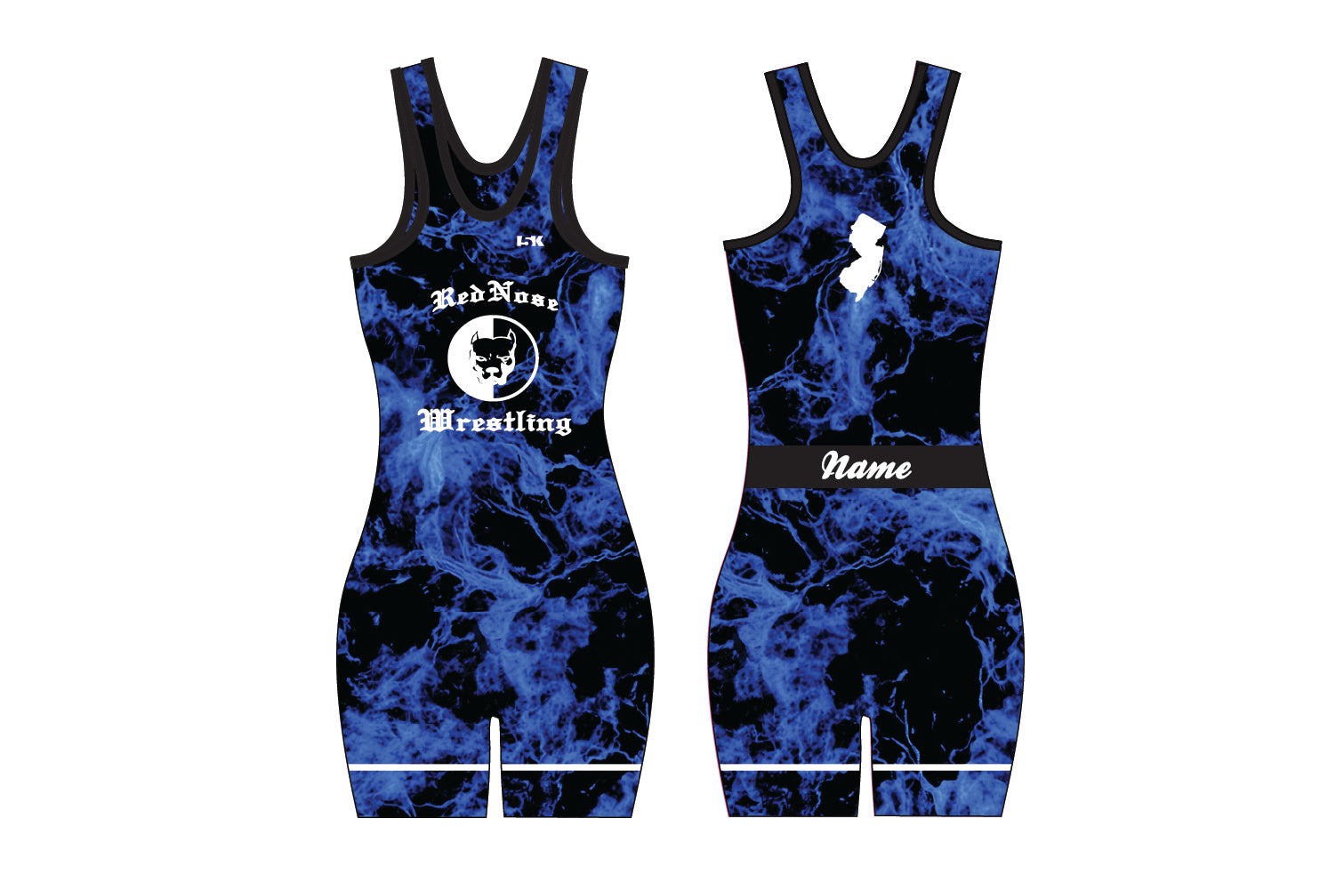 Red Nose Sublimated Women's Singlet - Flames (Blue)