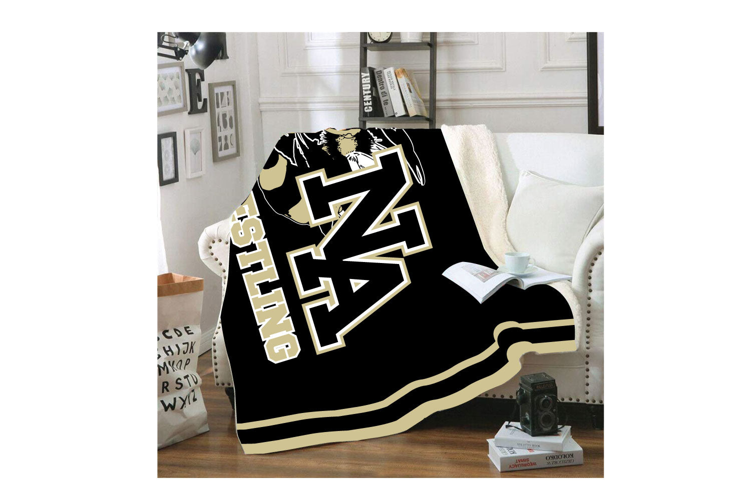 Yellow Jackets Wrestling Sublimated Blanket