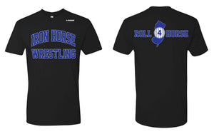 Iron Horse Wrestling Cotton Crew Tee - Black/Royal - 5KounT2018