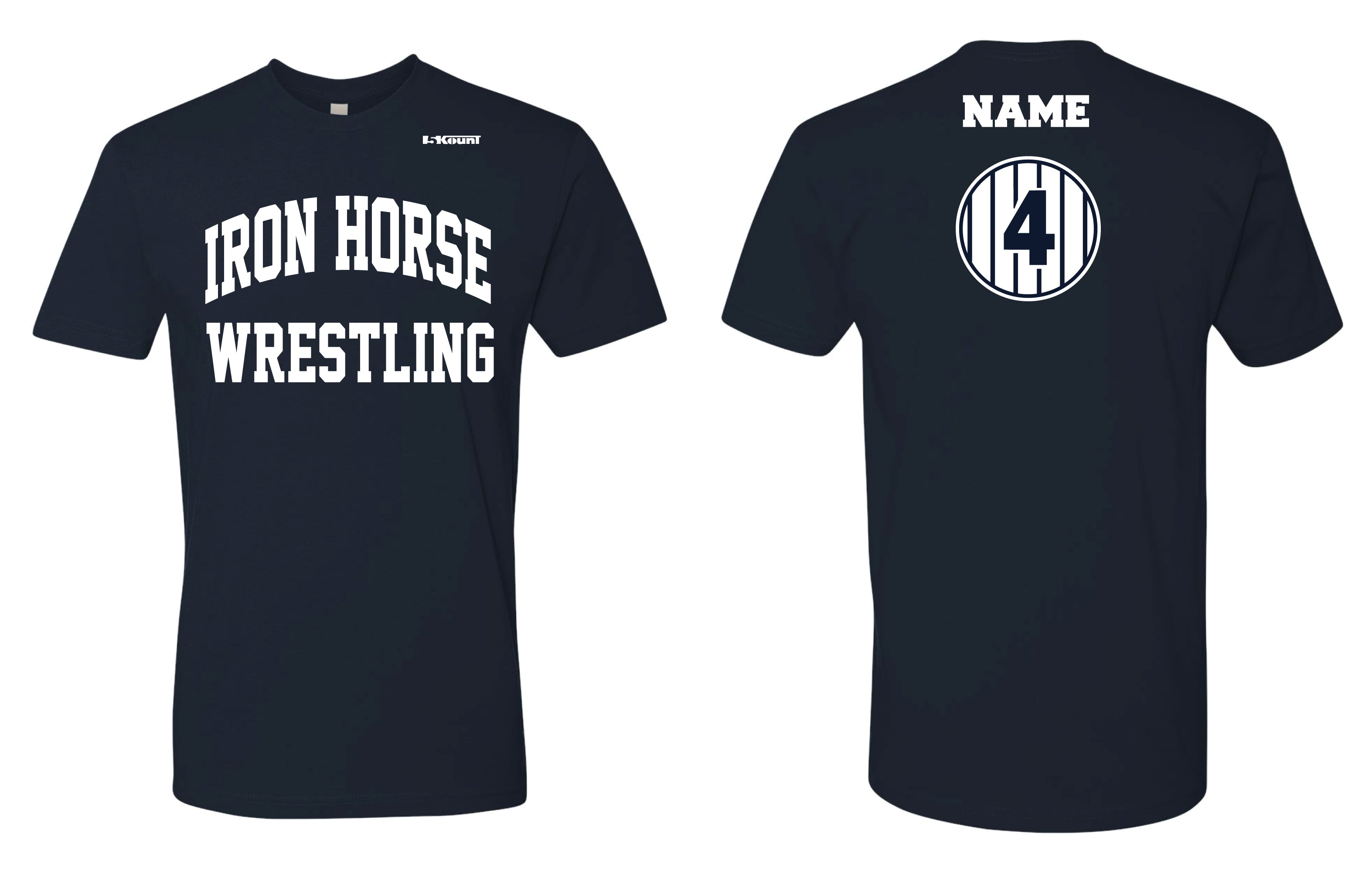 Iron Horse Wrestling Cotton Crew Tee - Navy - 5KounT2018