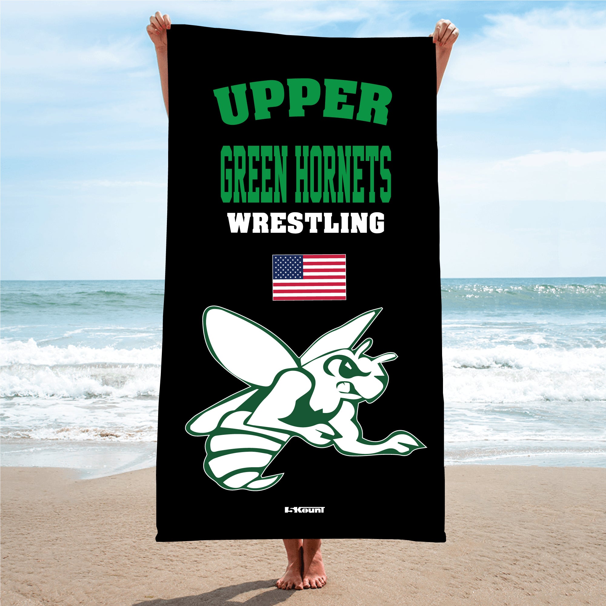 Upper Township Wrestling Sublimated Beach Towel - 5KounT2018