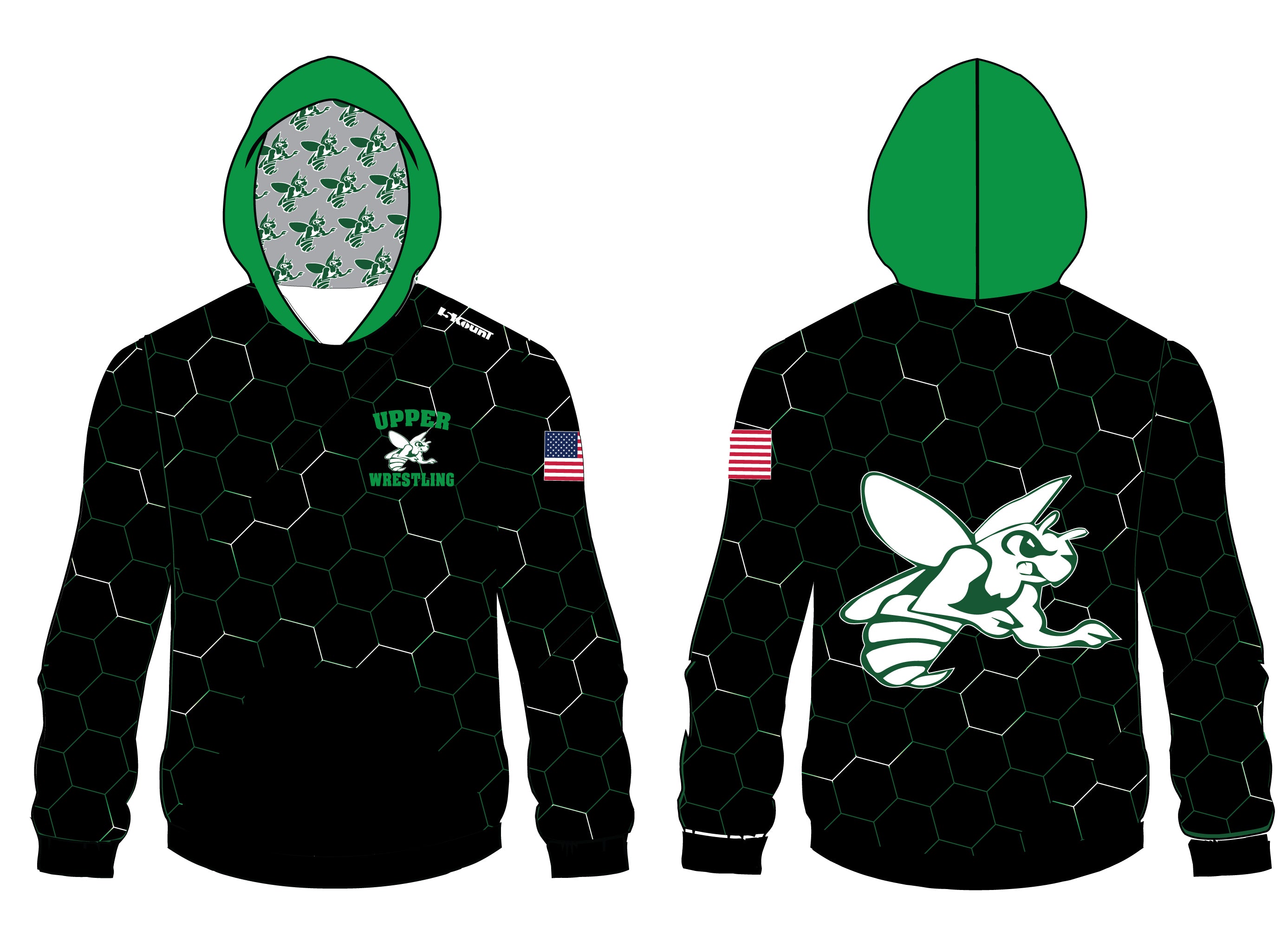 Upper Township Wrestling Sublimated Hoodie - 5KounT2018