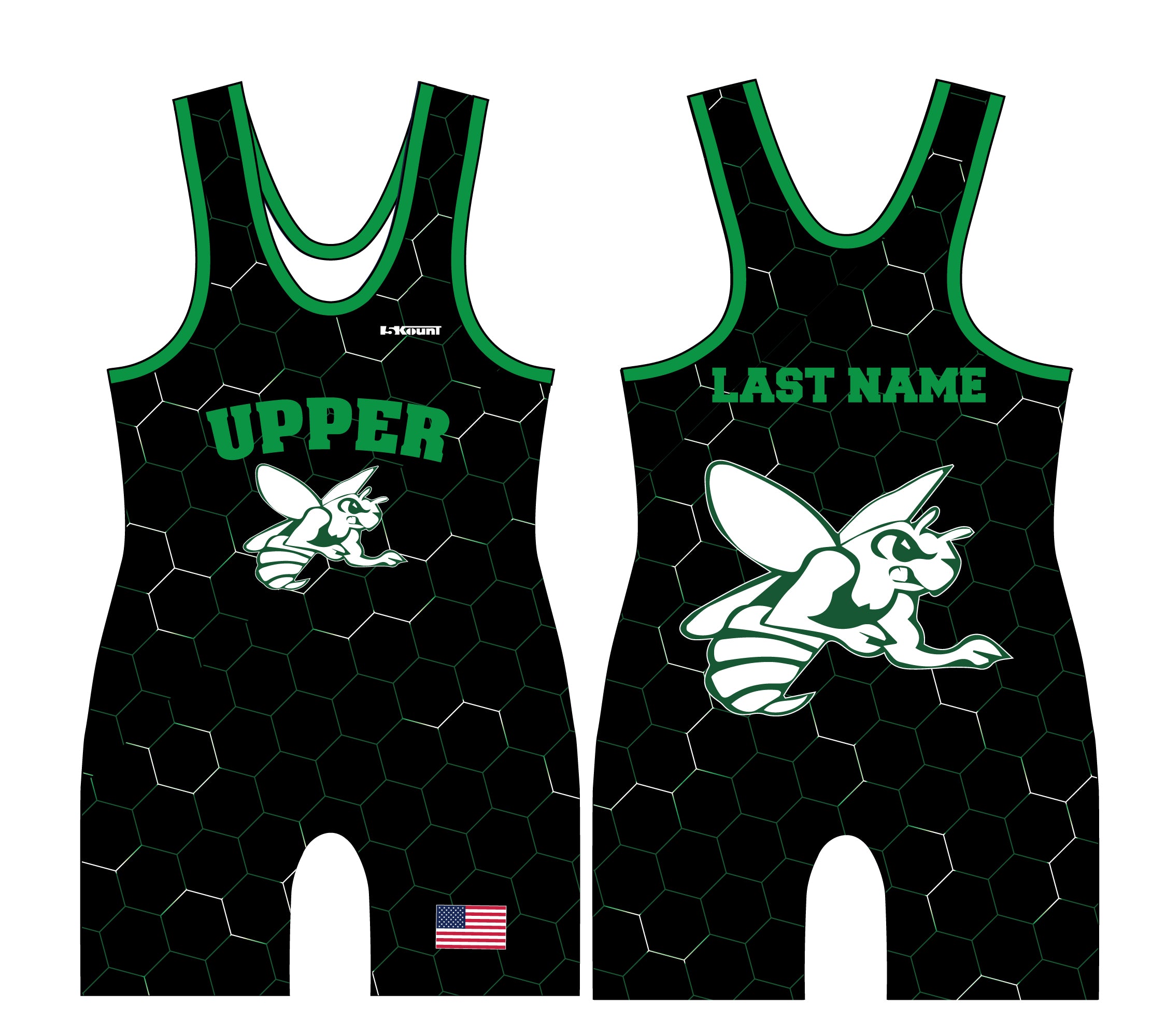 Upper Township Wrestling Sublimated Singlet - 5KounT2018