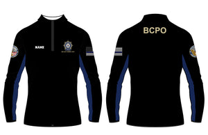 BCPO Sublimated Fleece Quarter Zip - Blue Accents/Solid Black - 5KounT