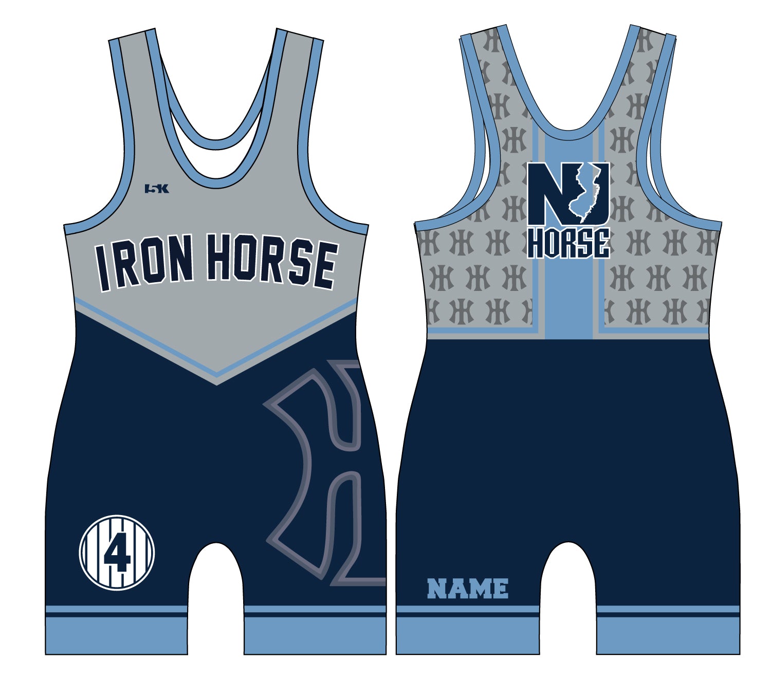 New Iron Horse Wrestling Sublimated Men's Singlet - 5KounT2018