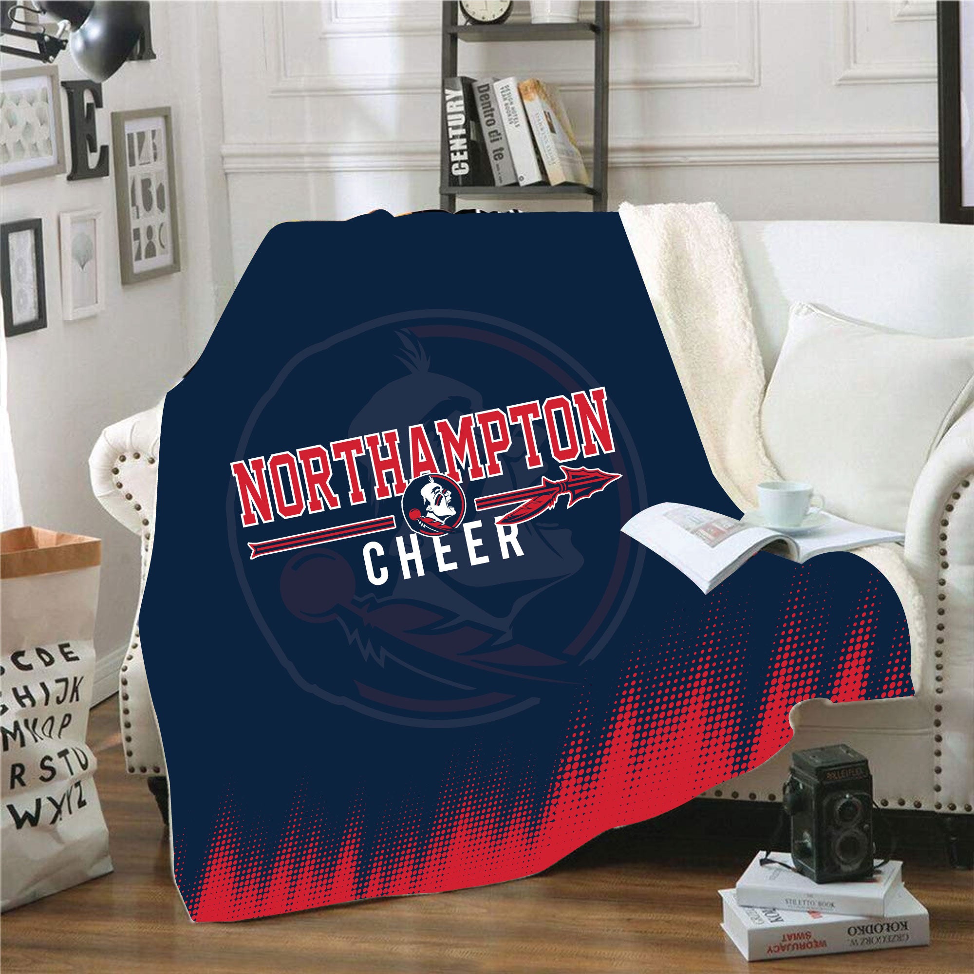 Northampton Indians Cheer Sublimated Blanket - 5KounT2018