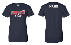 Northampton Indians Cheer Cotton Women's Crew Tee - Navy - 5KounT2018