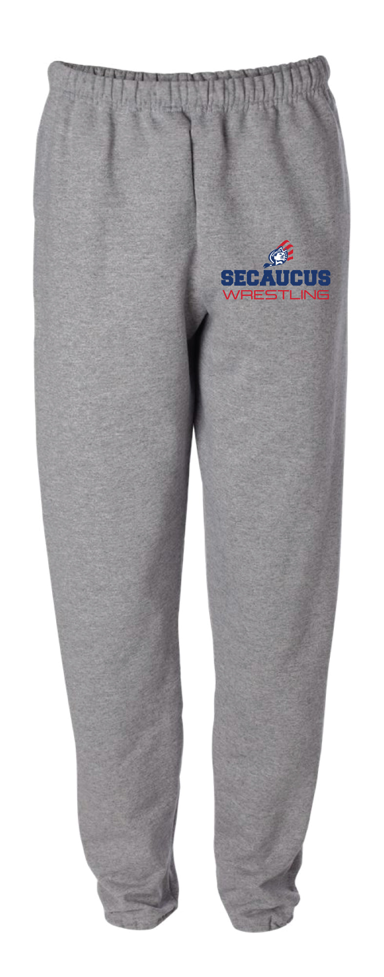 Secaucus High School Wrestling Cotton Sweatpants - Grey - 5KounT2018