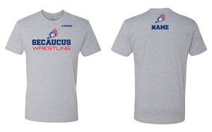 Secaucus High School Wrestling Cotton Crew Tee - Grey - 5KounT2018