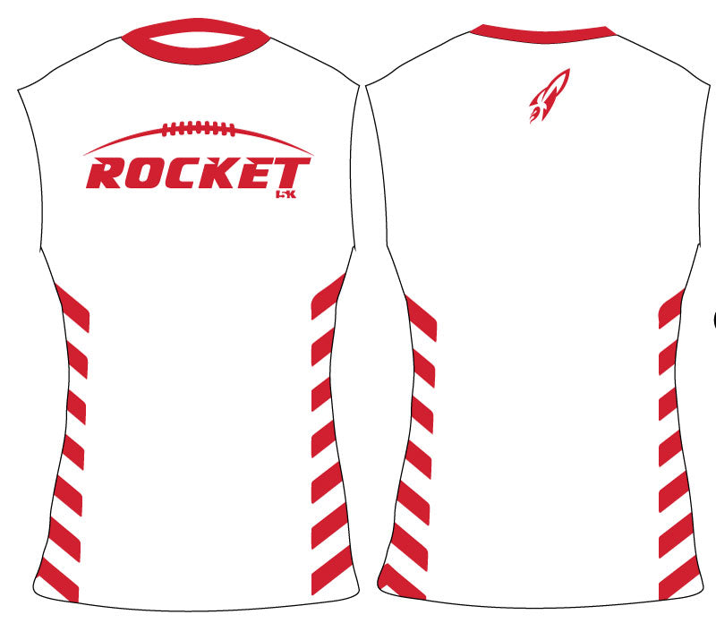 Rocket Elite Football 7-on-7 Compression Sleeveless Shirt - White - 5KounT