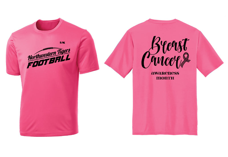 Northwestern Tigers Football Dryfit Performance Tee - Pink - 5KounT2018