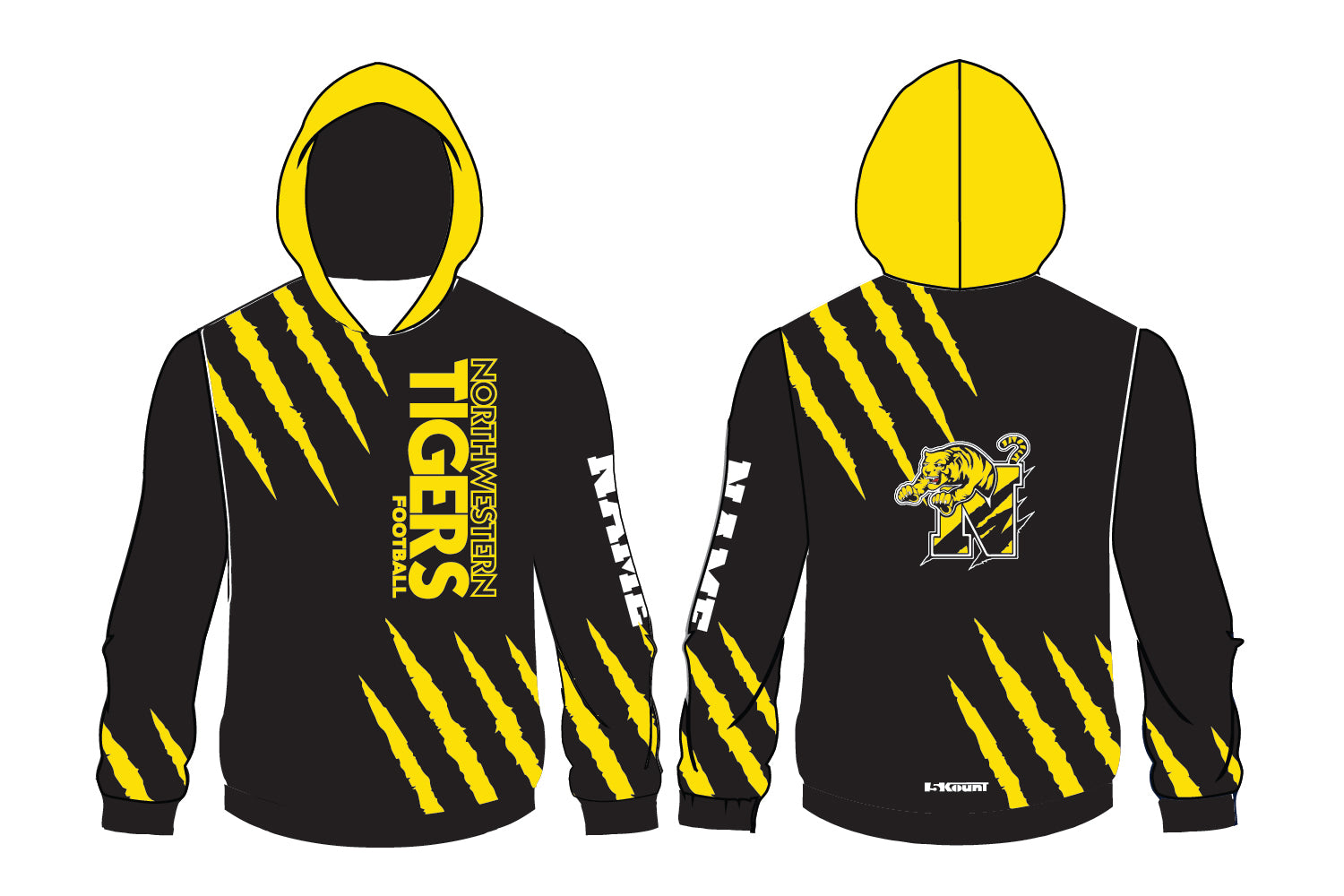 Northwestern Tigers Football Sublimated Hoodie