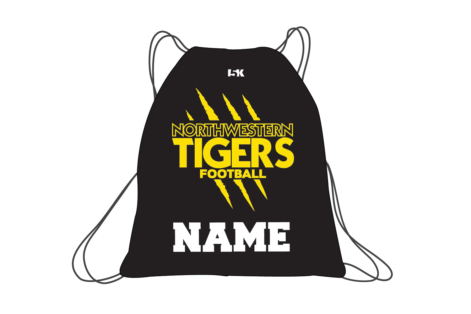 Northwestern Tigers Football Sublimated Drawstring Bag
