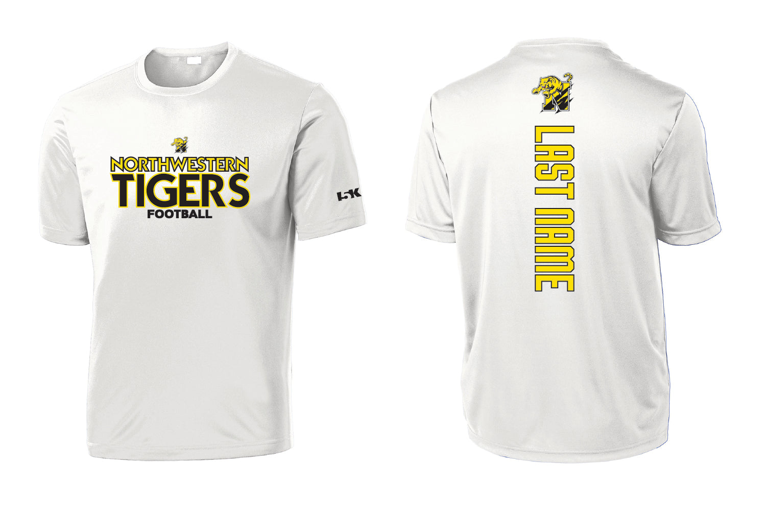 Northwestern Tigers Football Dryfit Performance Tee - White