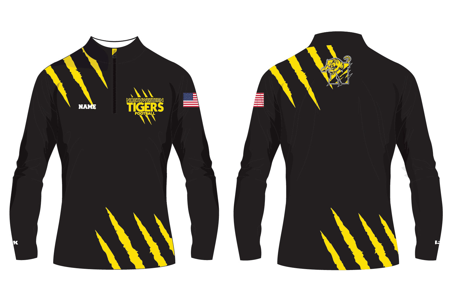 Northwestern Tigers Football Sublimated Quarter Zip