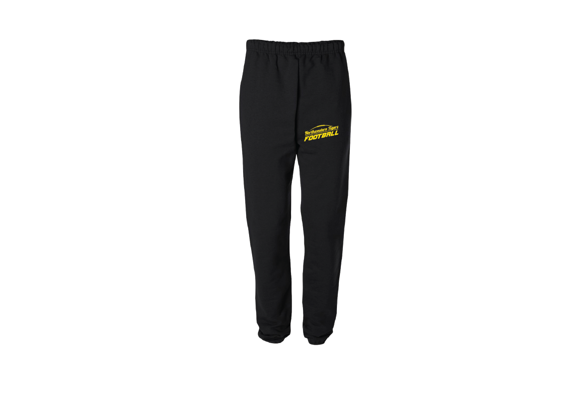 Northwestern Tigers Football Cotton Sweatpants-Black - 5KounT2018