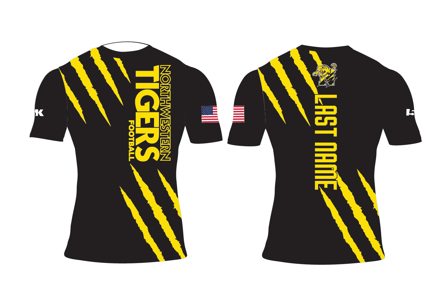 Northwestern Tigers Football Sublimated Compression Shirt