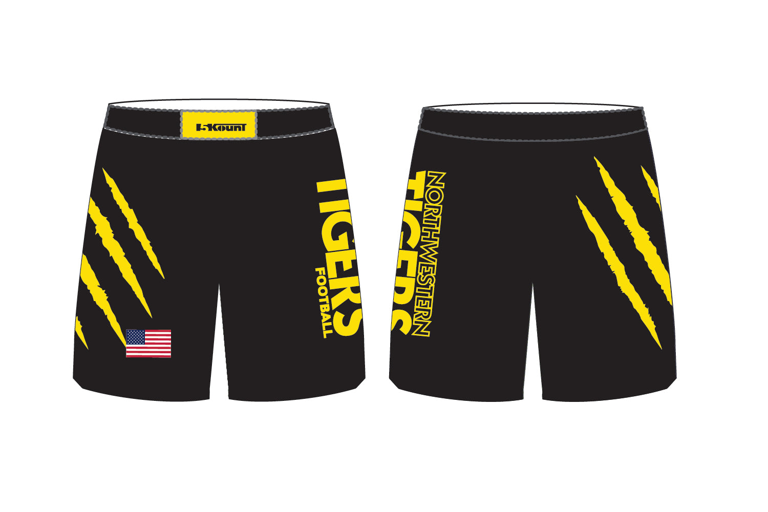 Northwestern Tigers Football Sublimated Practice Shorts