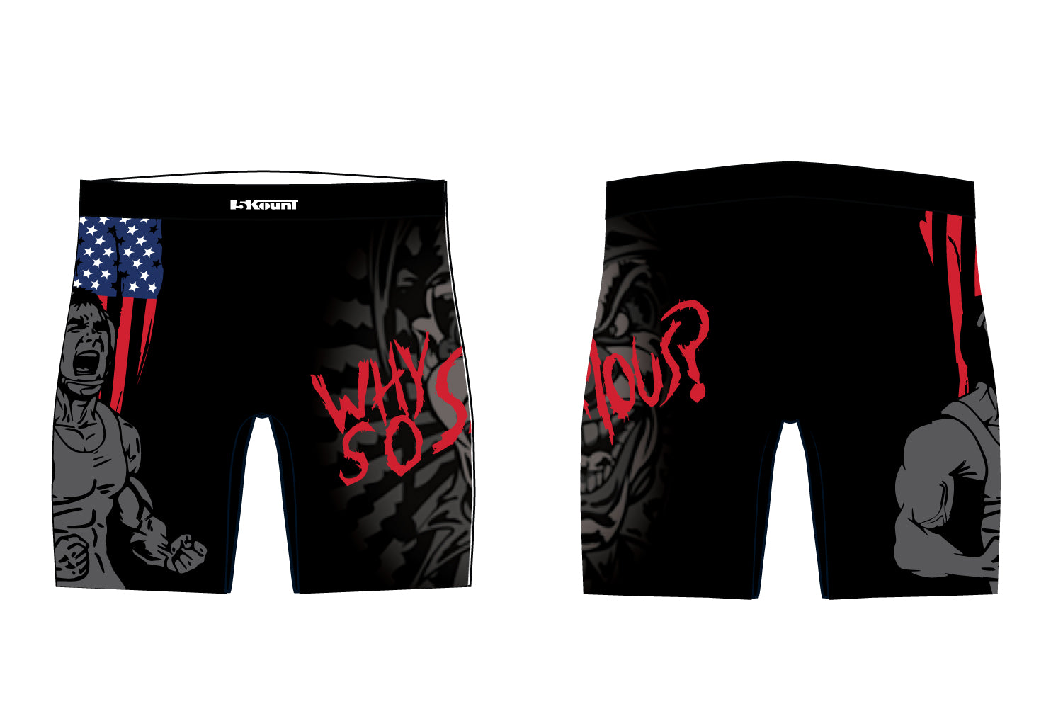 Basement Brawlers Wrestling Club Sublimated Compression Shorts - 5KounT