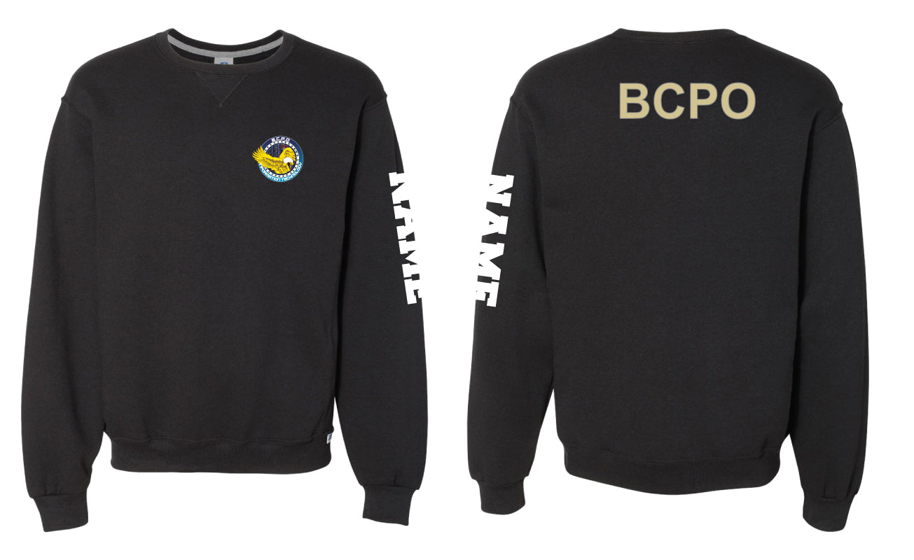 B.C.P.O B.I.T Russell Athletic Cotton Crewneck Sweatshirt Black/Gray - 5KounT2018