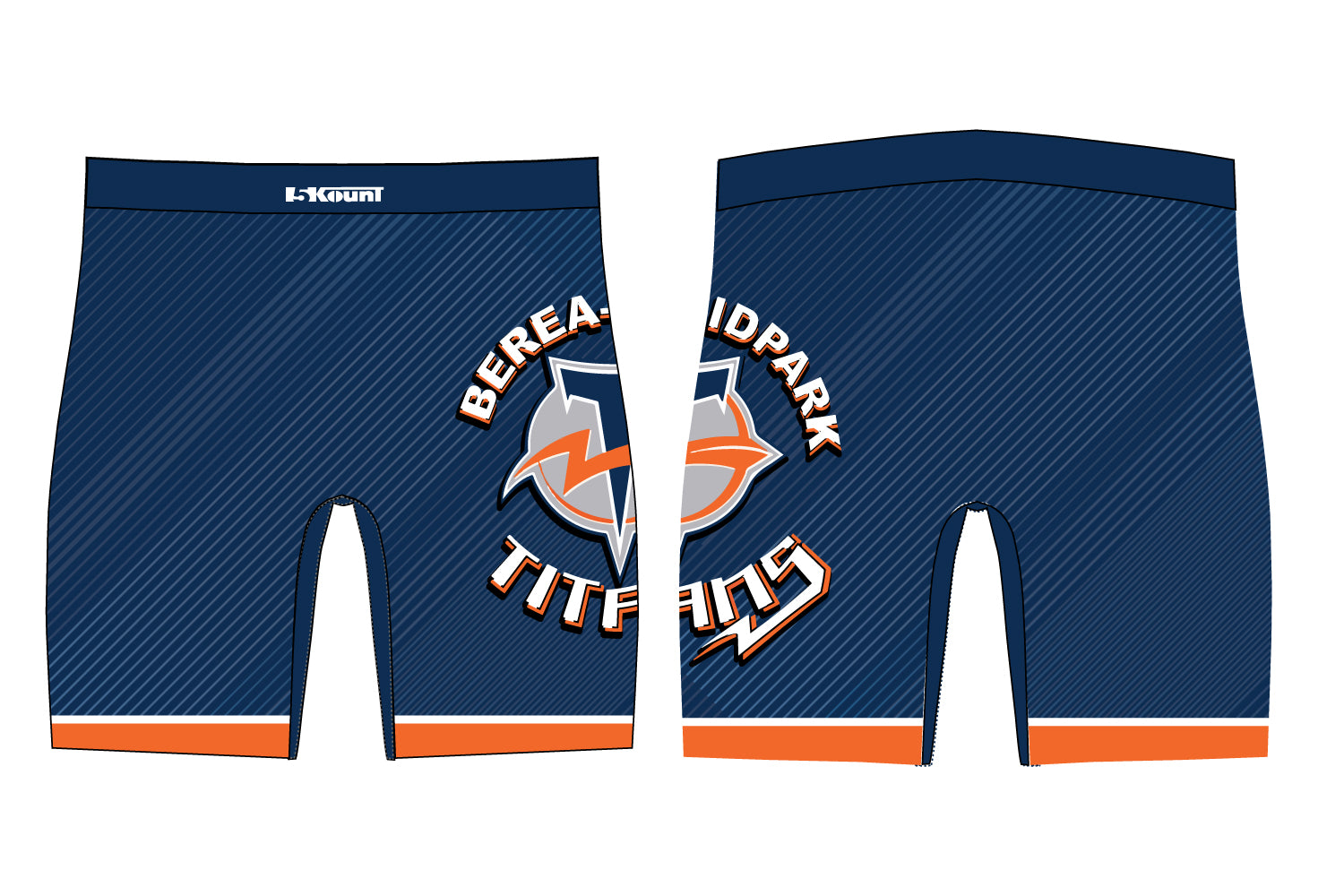 Berea Midpark Wrestling Sublimated Compression Shorts - Navy - 5KounT