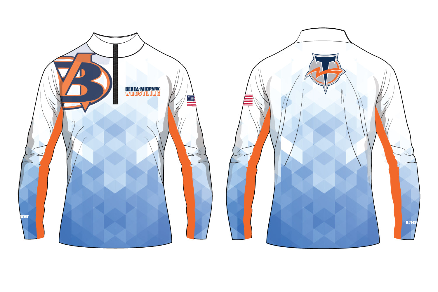 Berea Midpark Wrestling Sublimated Quarter Zip Design 2 - 5KounT