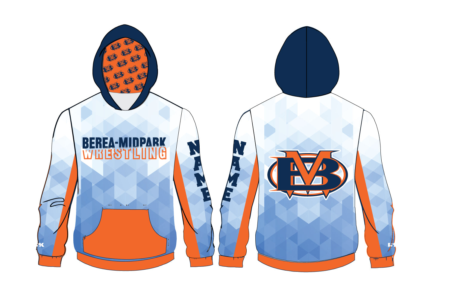 Berea Midpark Wrestling Sublimated Hoodie - 5KounT