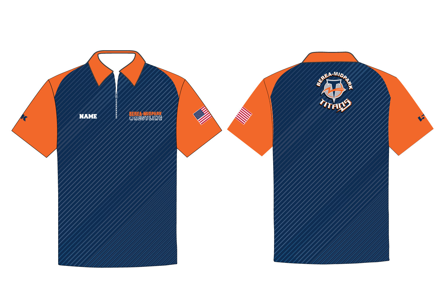 Berea Midpark Wrestling Sublimated Polo Shirt - 5KounT