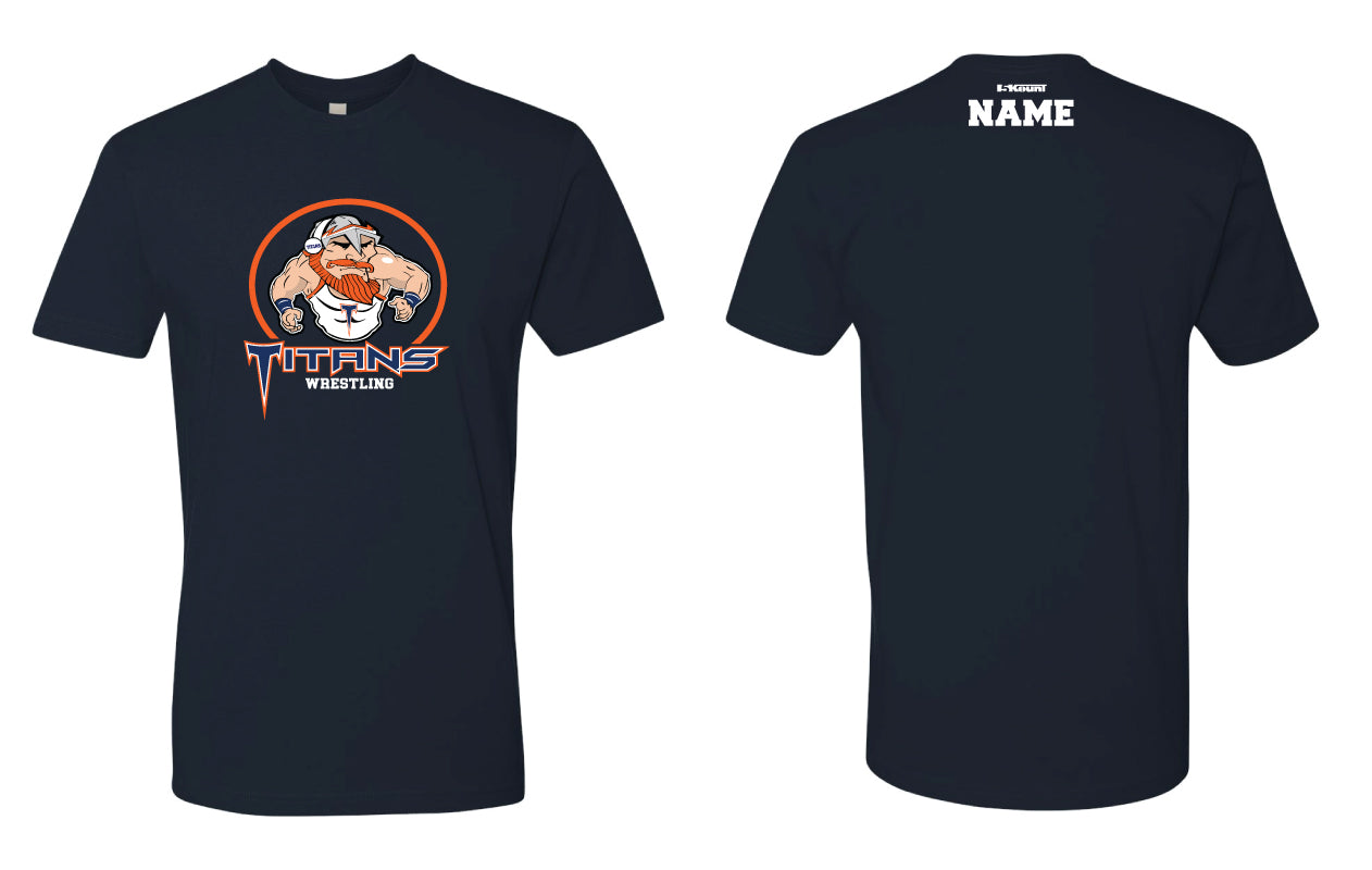 Berea-Midpark HS Wrestling Unisex Cotton Crew Tee - Navy / Orange - 5KounT