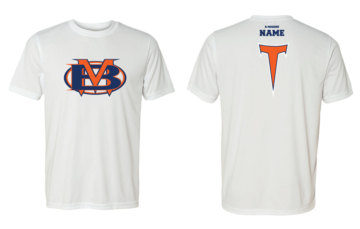 Berea-Midpark HS Wrestling Unisex DryFit Performance Tee - Navy / White - 5KounT