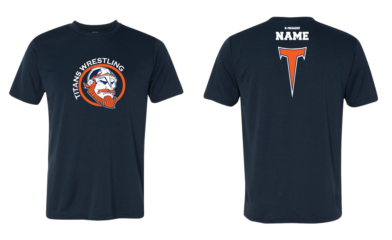 Berea-Midpark HS Wrestling Unisex DryFit Performance Tee - Navy / White - 5KounT