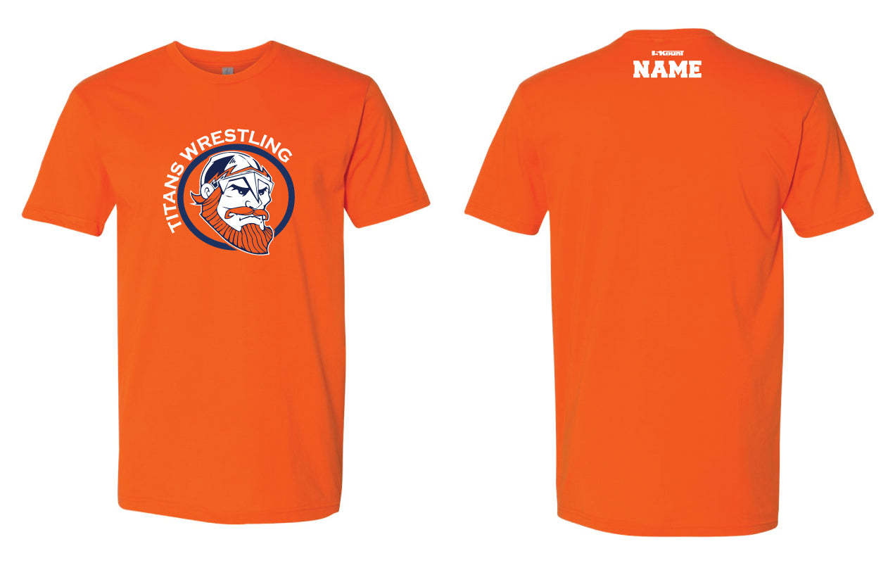 Berea-Midpark HS Wrestling Unisex Cotton Crew Tee - Navy / Orange - 5KounT