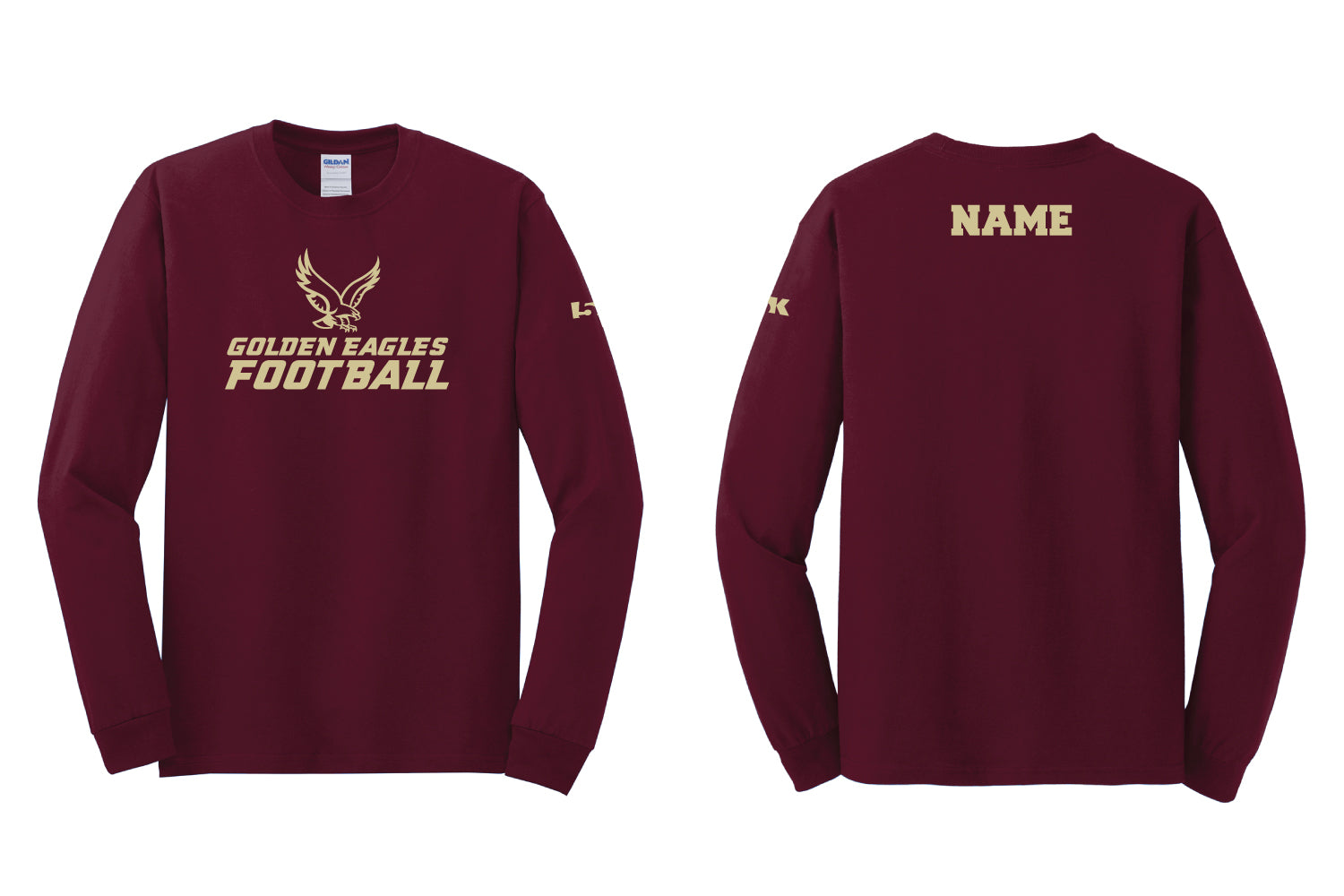 Berkeley Eagles Football Cotton Crew Long Sleeve Tee - Maroon