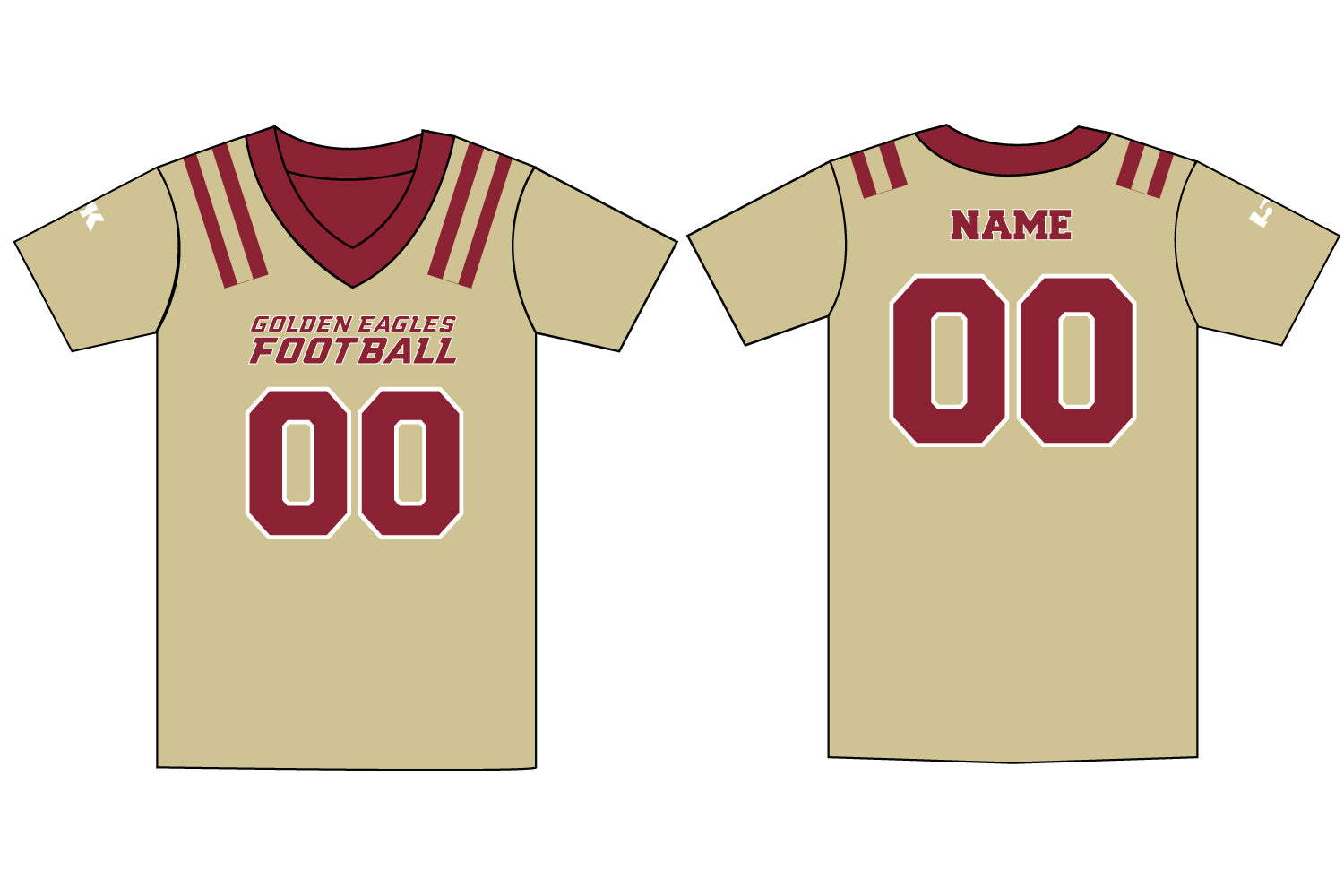 Berkeley Eagles Football Sublimated Reversible Fan Jersey - Maroon/Gold