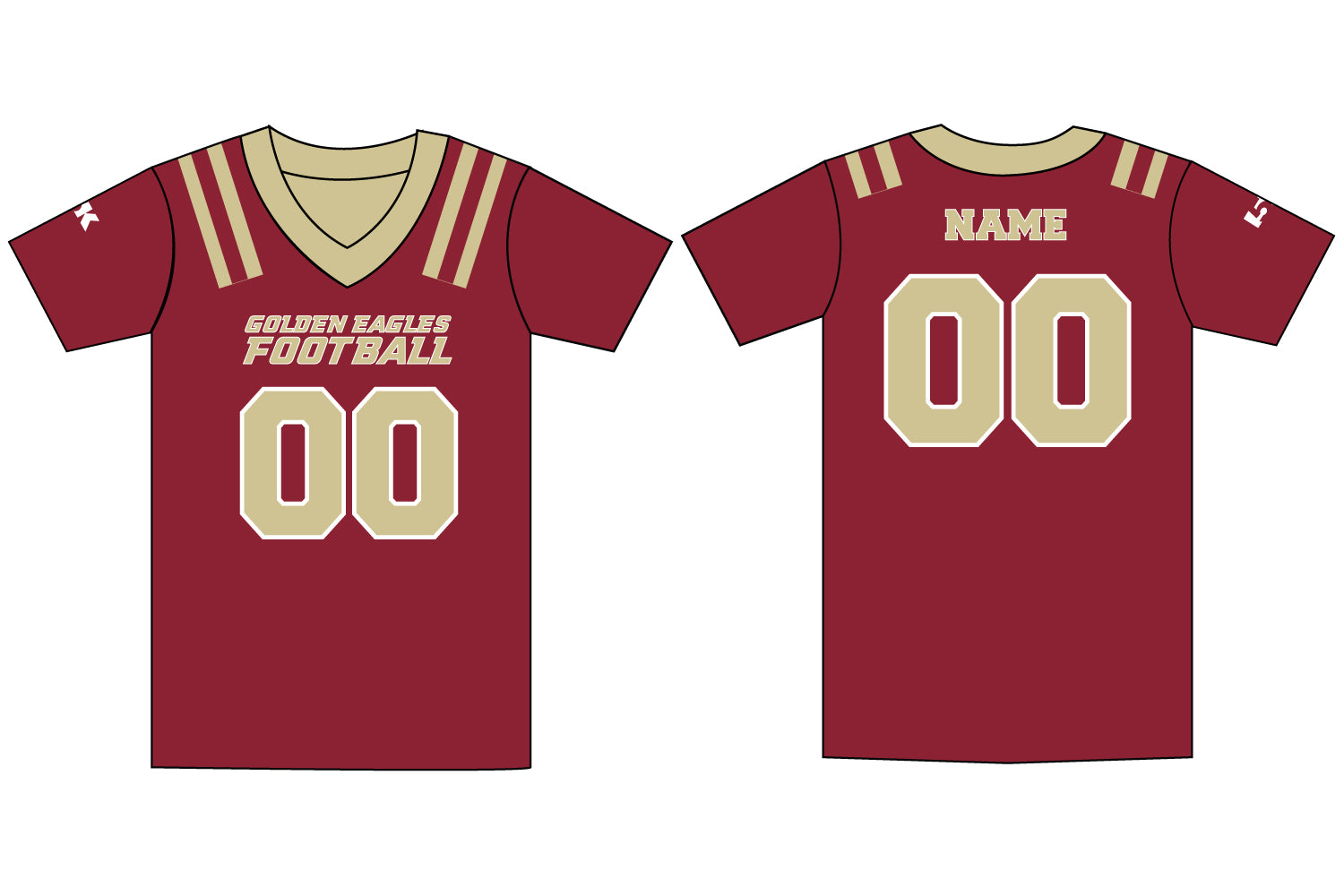 Berkeley Eagles Football Sublimated Reversible Fan Jersey - Maroon/Gold