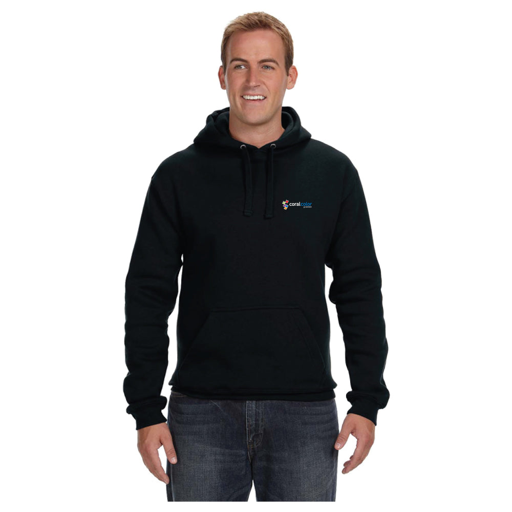 Coral Color Process Adult Premium Fleece Pullover Hood - Black - 5KounT2018
