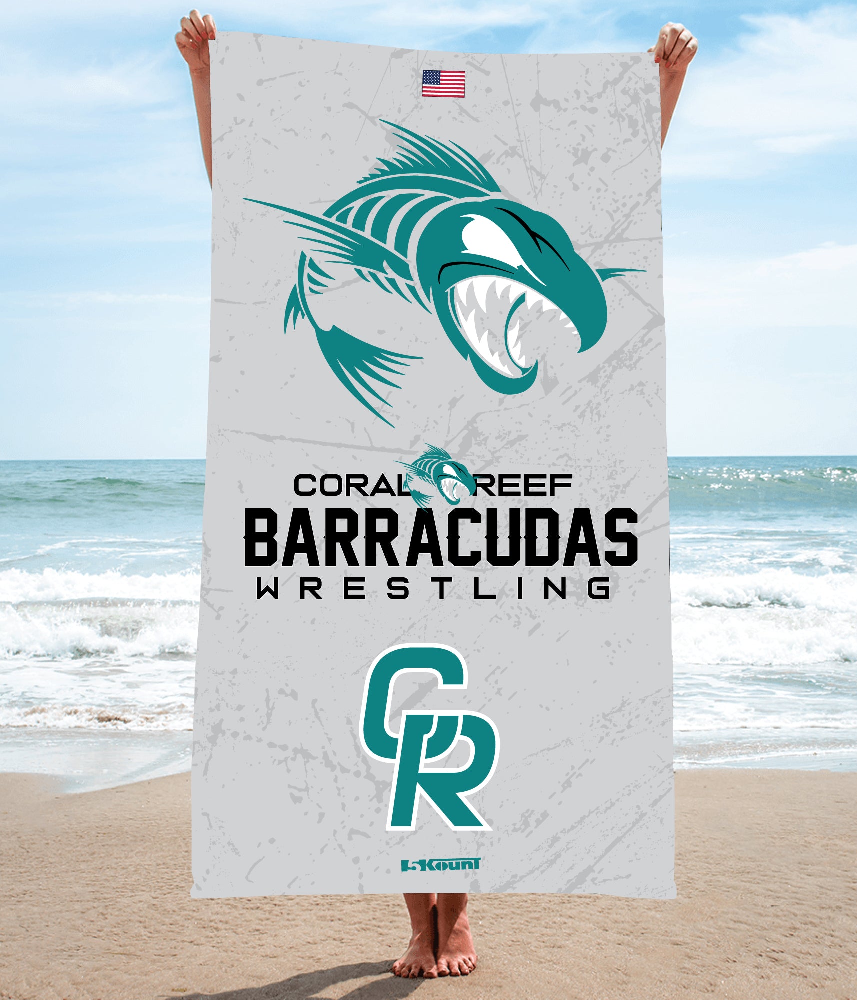 Coral Reef Wrestling Sublimated Beach Towel - 5KounT2018