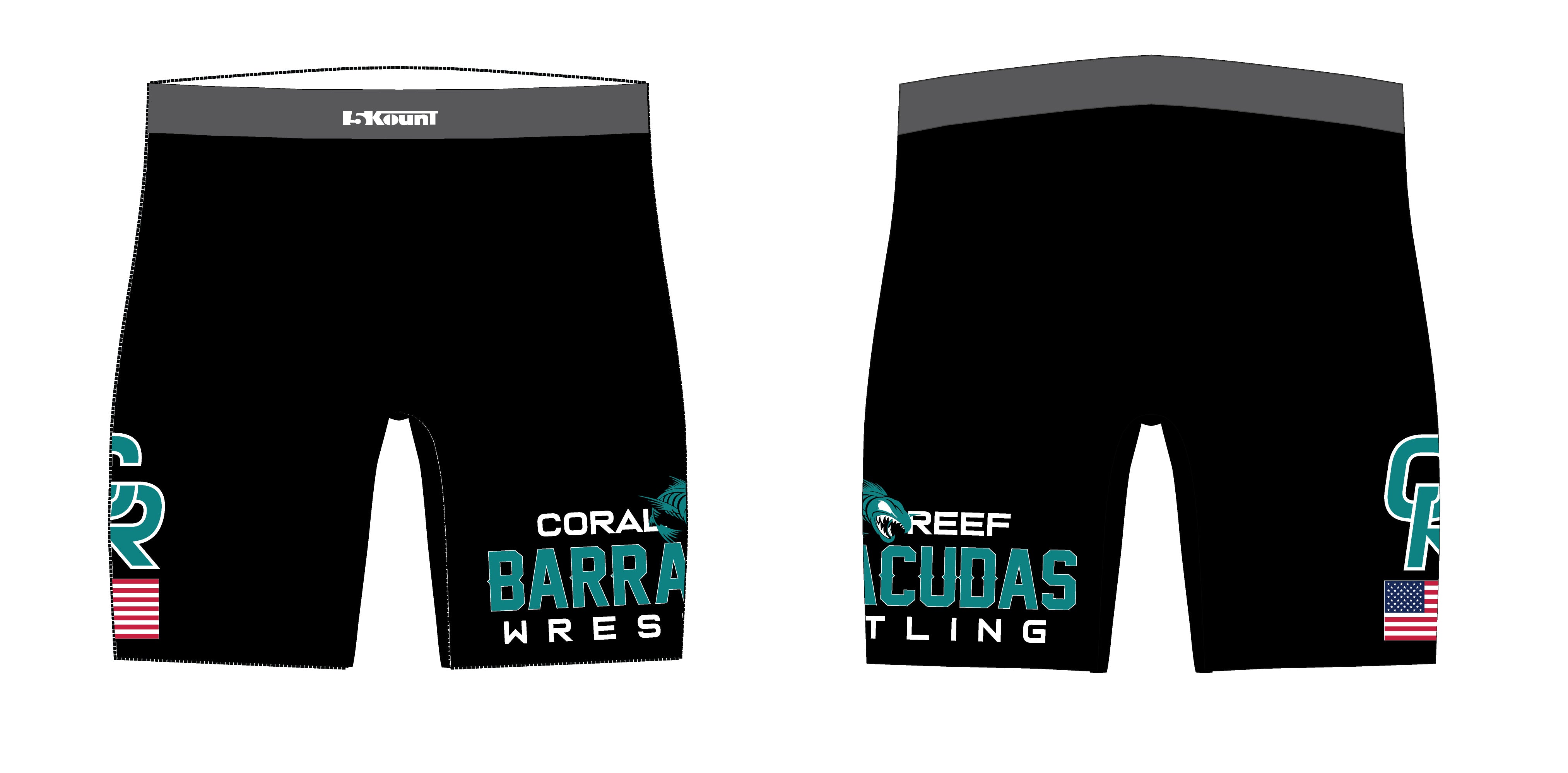 Coral Reef Wrestling Sublimated Compression Shorts - 5KounT2018