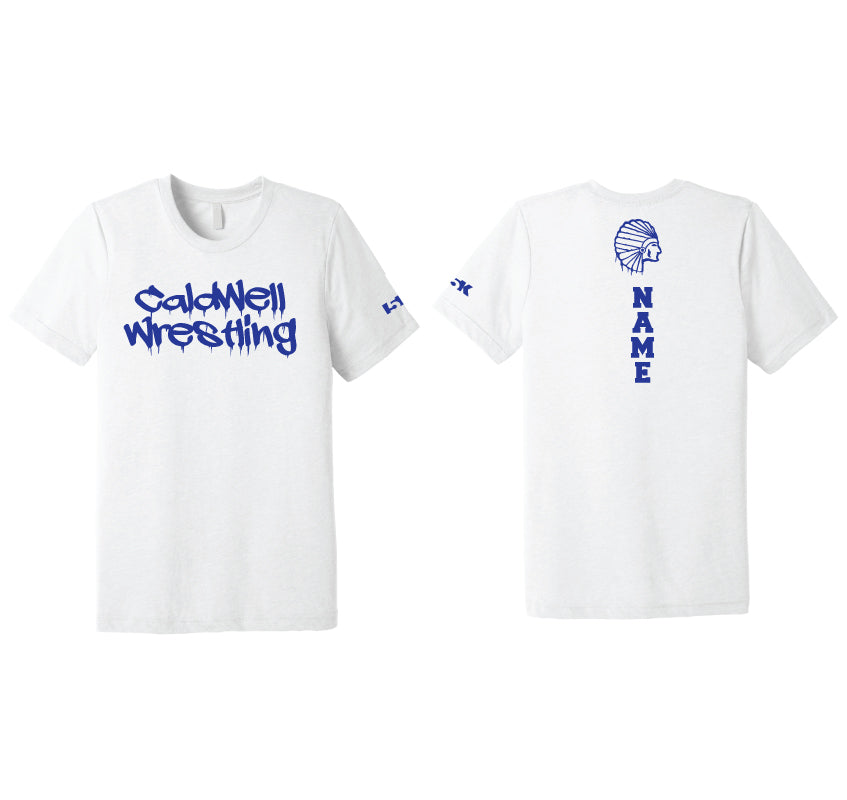 Caldwell Wrestling Triblend Crew Tee - Design 2 (Royal/White)