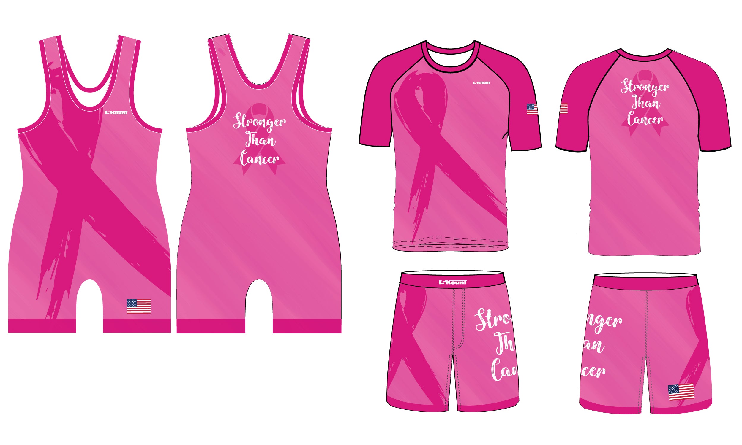Cancer Awareness Pink Wrestling Team Combo - 5KounT2018