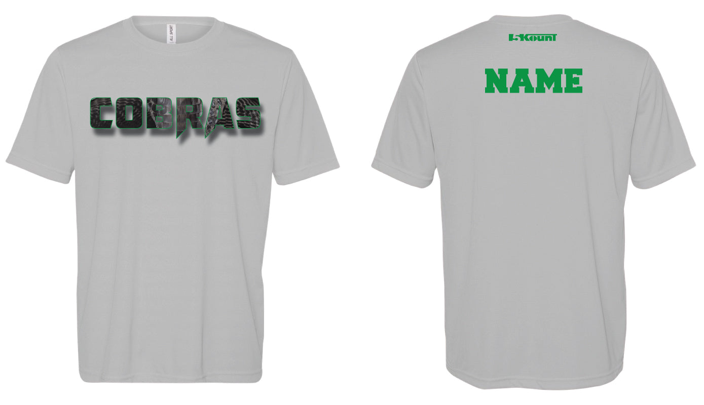 Colchester Cobras DryFit Performance Tee - Grey or White - 5KounT