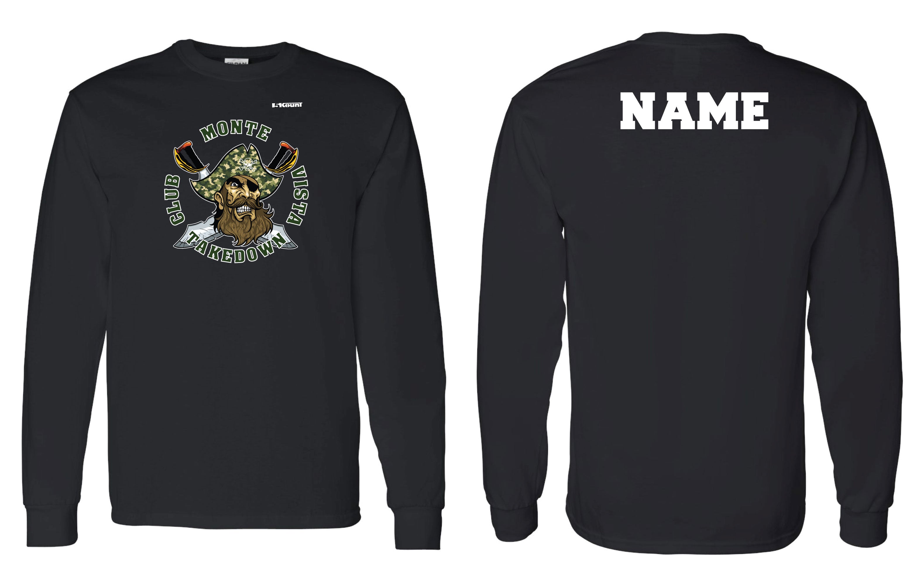 Monte Vista Takedown Club Wrestling Cotton Long Sleeve - Black - 5KounT2018