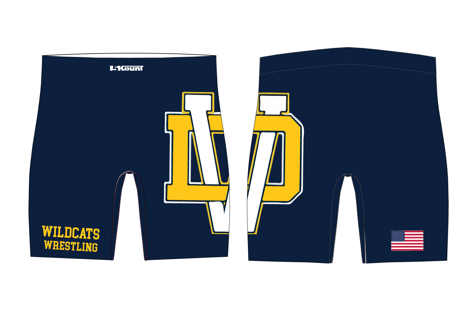 Del Val Wildcats Wrestling Sublimated Compression Shorts - 5KounT