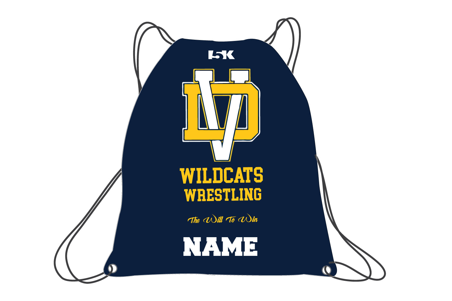 Del Val Wildcats Wrestling Sublimated Drawstring Bag - 5KounT