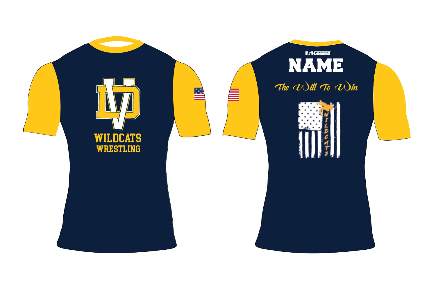 Del Val Wildcats Wrestling Sublimated Compression Shirt - 5KounT